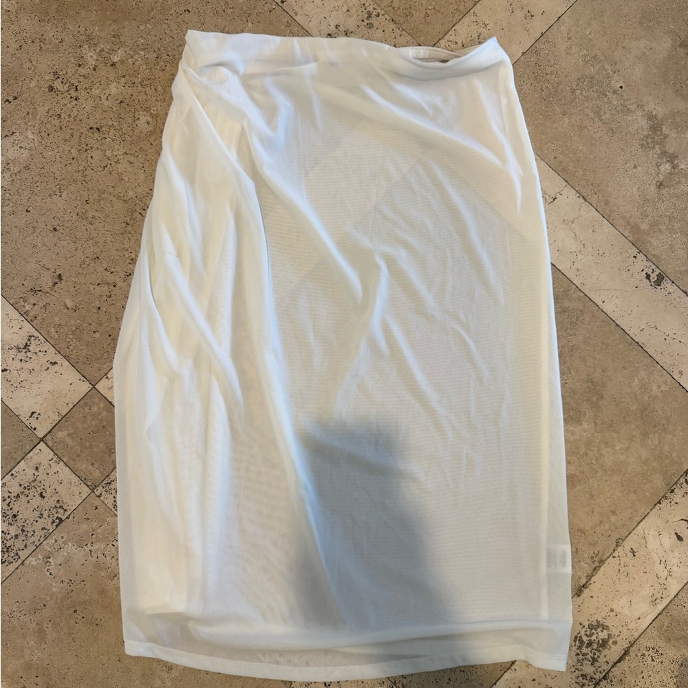 Staud white mesh skirt cover up - Picture 6 of 7